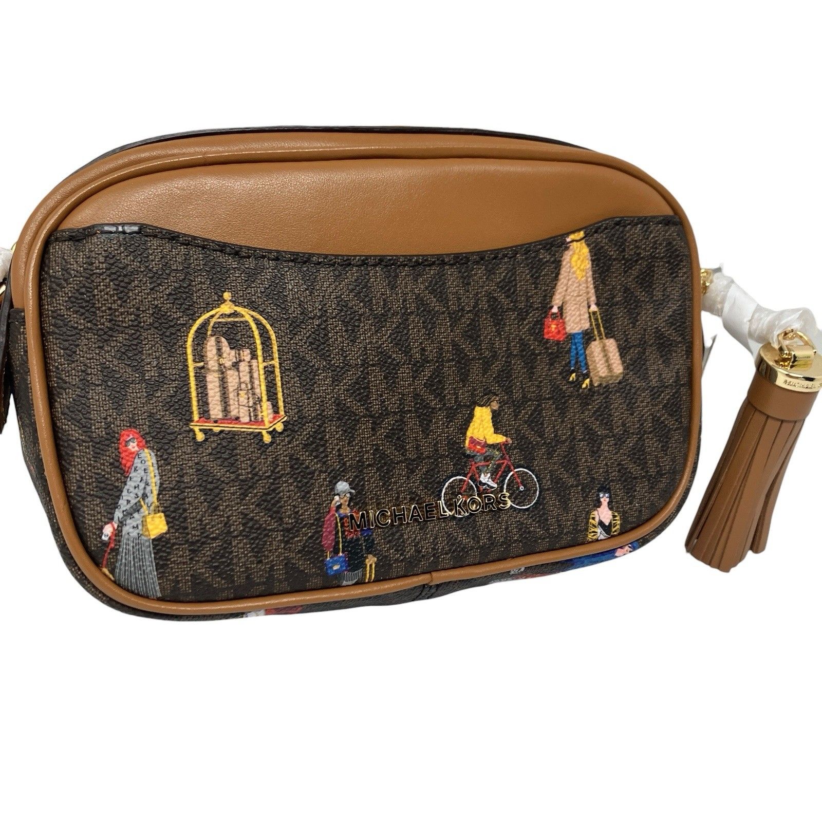 Michael Kors Jet Set Girls Belt Bag Brown Multi Convertible Crossbody